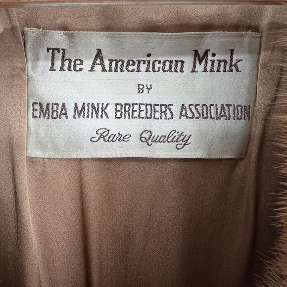 VTG The American Mink Coat EMBA Women M Fur Jacket Elegant Luxury Stroller Swing - Picture 3 of 14